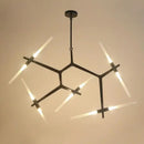 Modern black & white geometric glass led chandelier living room light