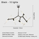 Modern black & white geometric glass led chandelier living room light