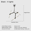 Modern black & white geometric glass led chandelier living room light