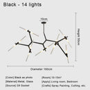 Modern black & white geometric glass led chandelier living room light