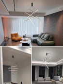 Modern black & white geometric led bedroom ceiling lamp