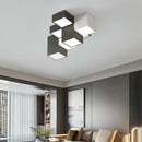 Modern black & white geometric led ceiling light bedroom cube design