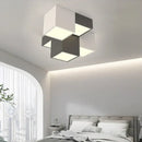 Modern black & white geometric led ceiling light bedroom cube design