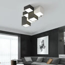 Modern black & white geometric led ceiling light bedroom cube design