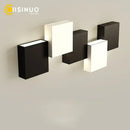Modern black & white geometric led wall sconce for living room