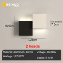 Modern black & white geometric led wall sconce for living room