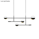 Modern black & white geometric pendant light fixture kitchen island