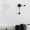 Modern black & white geometric wall sconce living room light fixture
