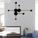 Modern black & white geometric wall sconce living room light fixture