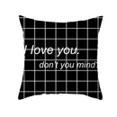 Modern black & white geometry letters cushion cover living room