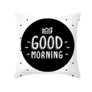 Modern black & white geometry letters cushion cover living room