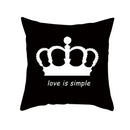 Modern black & white geometry letters cushion cover living room