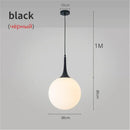 Modern black & white glass ball led pendant lights living room