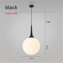 Modern black & white glass ball led pendant lights living room