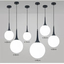 Modern black & white glass ball led pendant lights living room