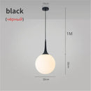 Modern black & white glass ball led pendant lights living room