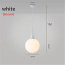 Modern black & white glass ball led pendant lights living room