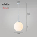 Modern black & white glass ball led pendant lights living room