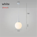 Modern black & white glass ball led pendant lights living room