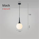 Modern black & white glass ball led pendant lights living room
