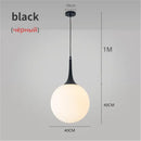 Modern black & white glass ball led pendant lights living room
