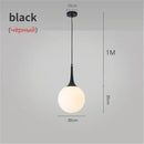 Modern black & white glass ball led pendant lights living room