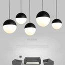 Modern black & white glass ball pendant lights for kitchens