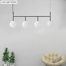 Modern black & white glass orb pendant light kitchen island fixture