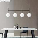 Modern black & white glass orb pendant light kitchen island fixture