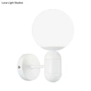 Modern black & white glass wall light – meeting room globe sconce