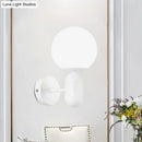 Modern black & white glass wall light – meeting room globe sconce