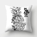 Modern black white & gold geometric stripes pillowcase living room