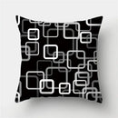 Modern black white & gold geometric stripes pillowcase living room