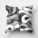 Modern black white & gold geometric stripes pillowcase living room
