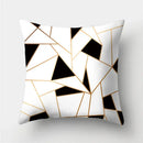 Modern black white & gold geometric stripes pillowcase living room