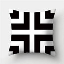 Modern black white & gold geometric stripes pillowcase living room