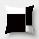 Modern black white & gold geometric stripes pillowcase living room