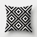 Modern black white & gold geometric stripes pillowcase living room