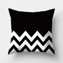 Modern black white & gold geometric stripes pillowcase living room