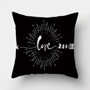 Modern black white & gold geometric stripes pillowcase living room