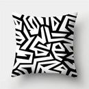 Modern black white & gold geometric stripes pillowcase living room