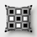 Modern black white & gold geometric stripes pillowcase living room
