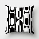 Modern black white & gold geometric stripes pillowcase living room