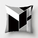 Modern black white & gold geometric stripes pillowcase living room