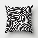 Modern black white & gold geometric stripes pillowcase living room