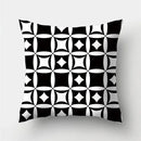 Modern black white & gold geometric stripes pillowcase living room