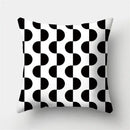 Modern black white & gold geometric stripes pillowcase living room