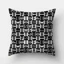 Modern black white & gold geometric stripes pillowcase living room