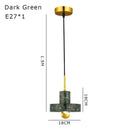 Modern black & white green marble pendant light dining room