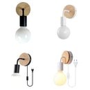 Modern black & white iron art wall light bedroom sconce